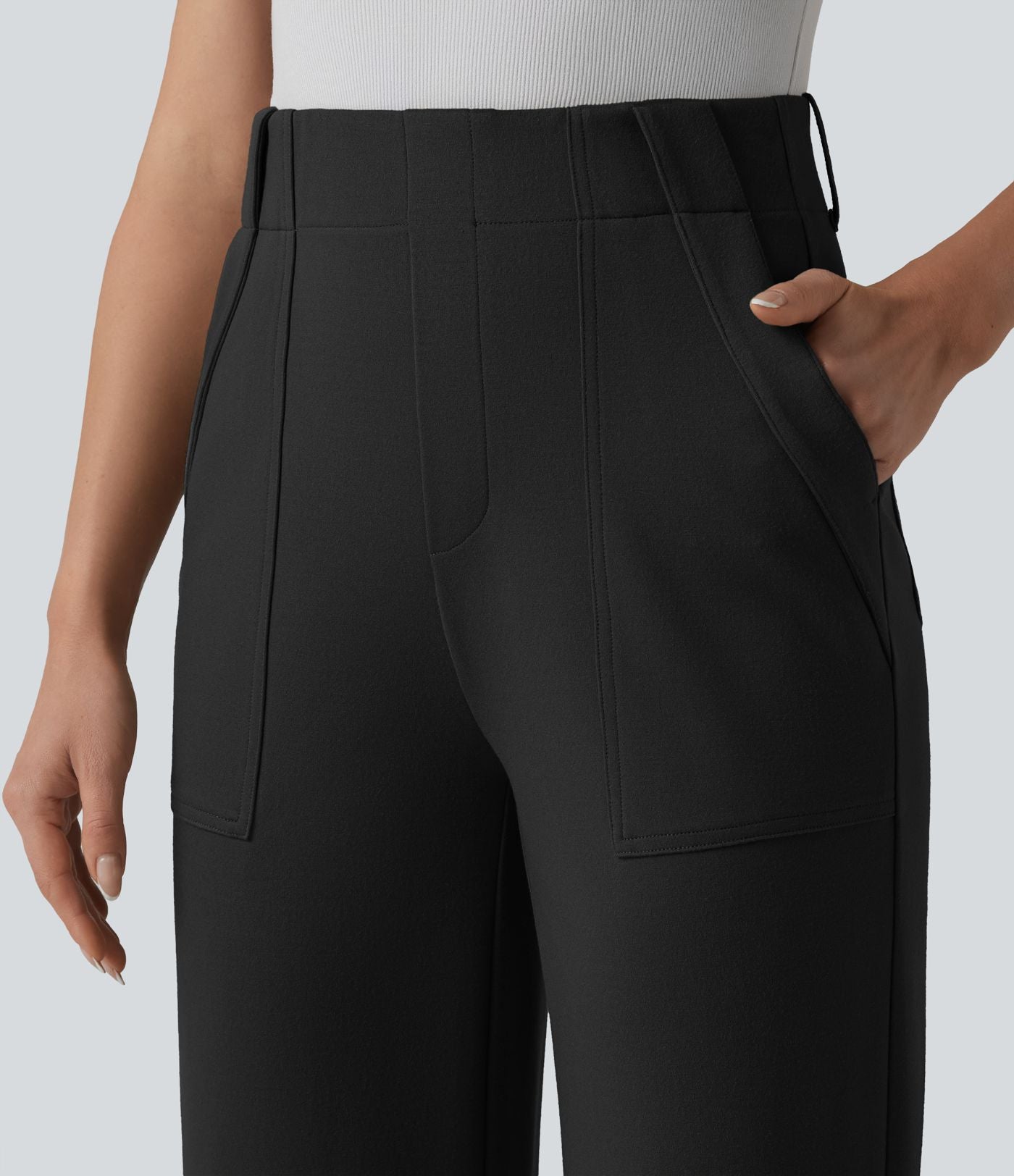 Halara Flex™ Pantalon tailleur droit taille haute avec poches