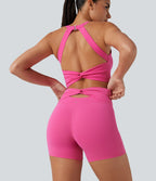 Short de yoga cycliste SoftlyZero™ Plush taille haute dos torsadé 12,5 cm avec poches
