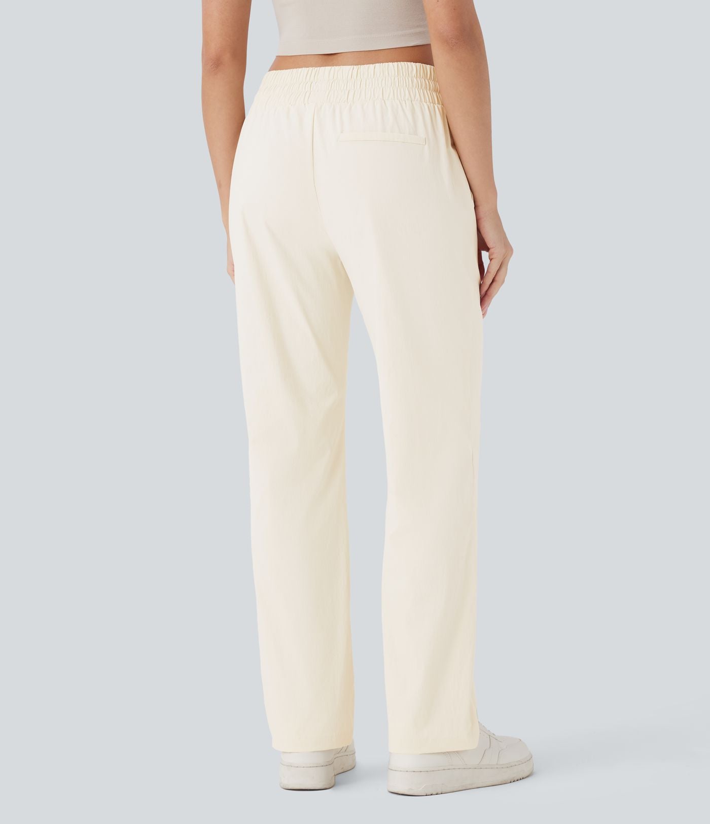 Pantalon décontracté résistant à l'usure, taille moyenne, cordon ajustable, poches latérales et coupe droite
