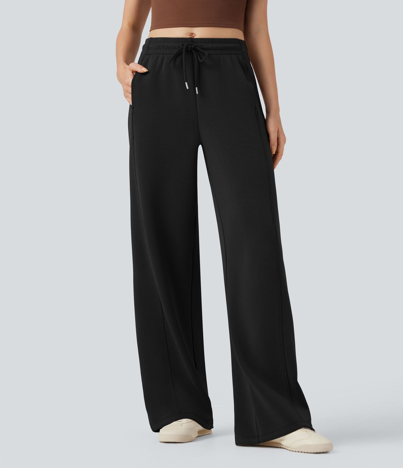 Pantalon décontracté SpacerTek™ droit, taille mi-haute avec cordon de serrage et poches