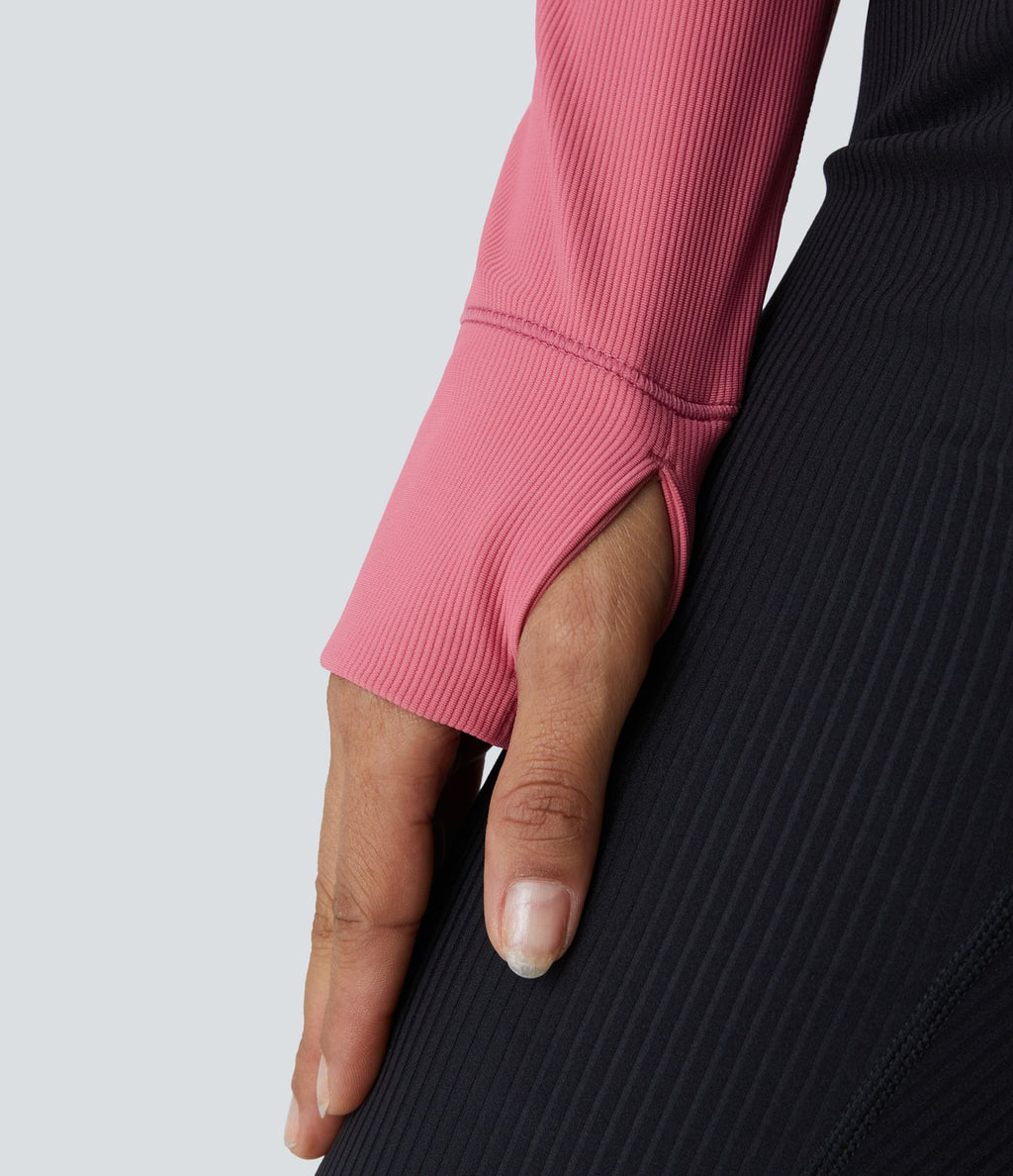 Patitoff™ Flow Veste Casual Courte à Col Montant Résistante aux Poils d'Animaux avec Fermeture Éclair Poches Latérales et Trou pour le Pouce