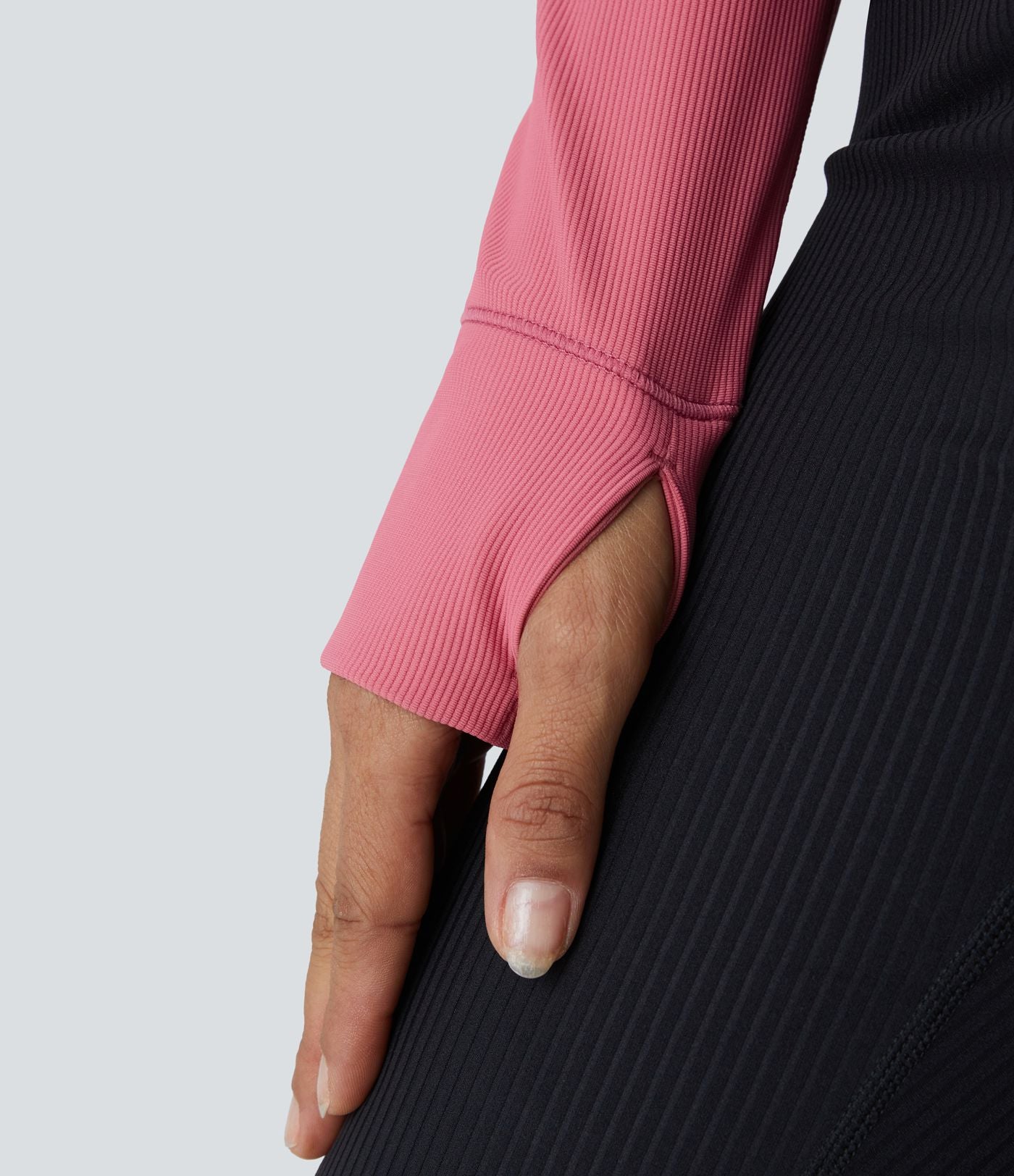 Patitoff™ Flow Veste Casual Courte à Col Montant Résistante aux Poils d'Animaux avec Fermeture Éclair Poches Latérales et Trou pour le Pouce