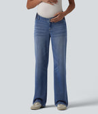 Halara Flex™ Jean droit de maternité décontracté taille mi-haute avec poches