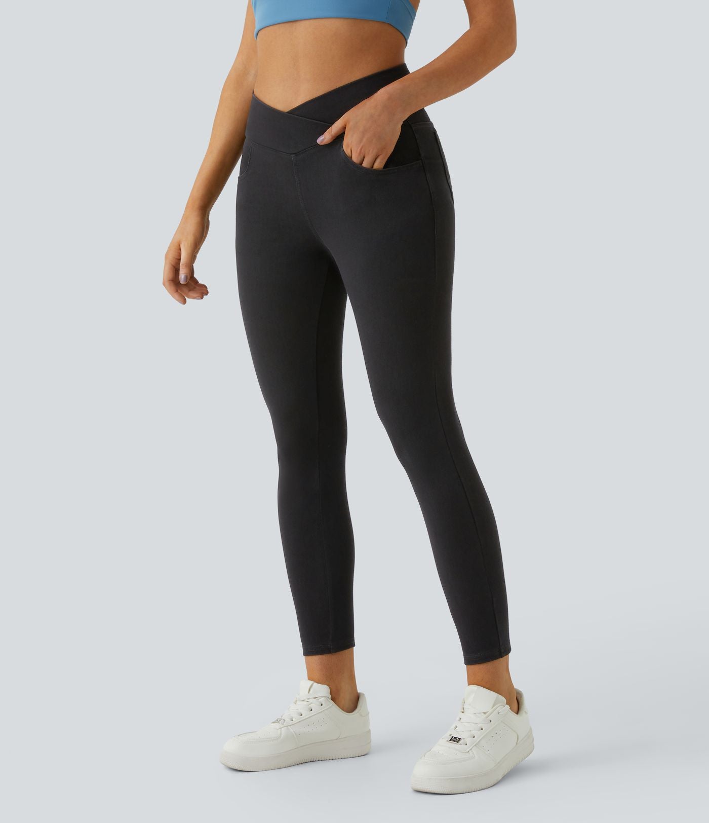 Halara Flex™ Jegging Travail Taille Haute Croisé Poches Multiples Tricot Extensible