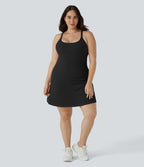 Quotidien Softlyzero™ Plush Robe d'Activité Grande Taille Fluide 2-en-1 à Dos Nu Style Wannabe Longue avec Ajustable et Bretelles Réglables