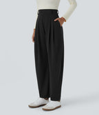Pantalon de travail Halara Flex™ barrel côtelé, taille haute, avec poches