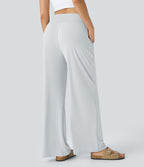 Pantalon large décontracté taille haute cordon de serrage poches latérales effet frais InstantCool