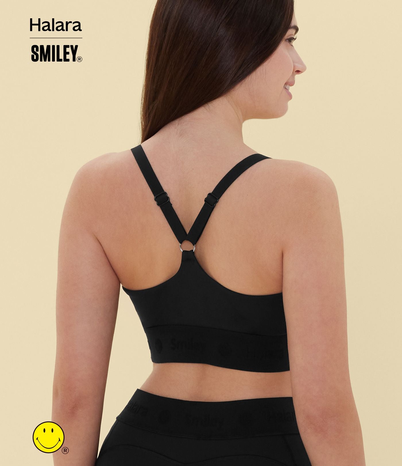 Brassière de sport training Halara X Smiley® SpeedWave™ maintien moyen à séchage rapide – Bonnets A à D