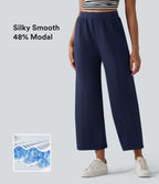SpacerTek™ Pantalon casual large taille haute avec poches