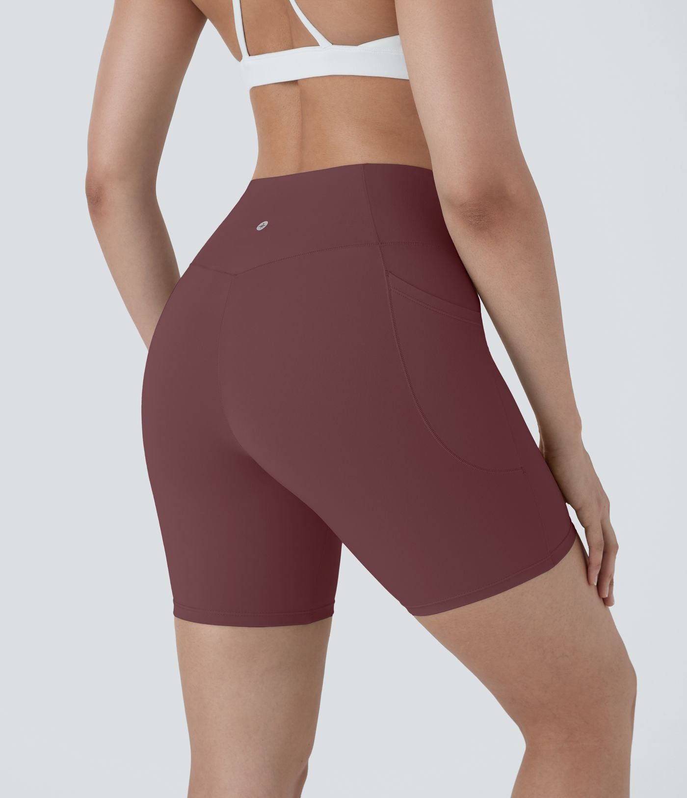 Softlyzero™ Short 17,5cm Yoga Taille Haute Crossover avec Poches Latérales