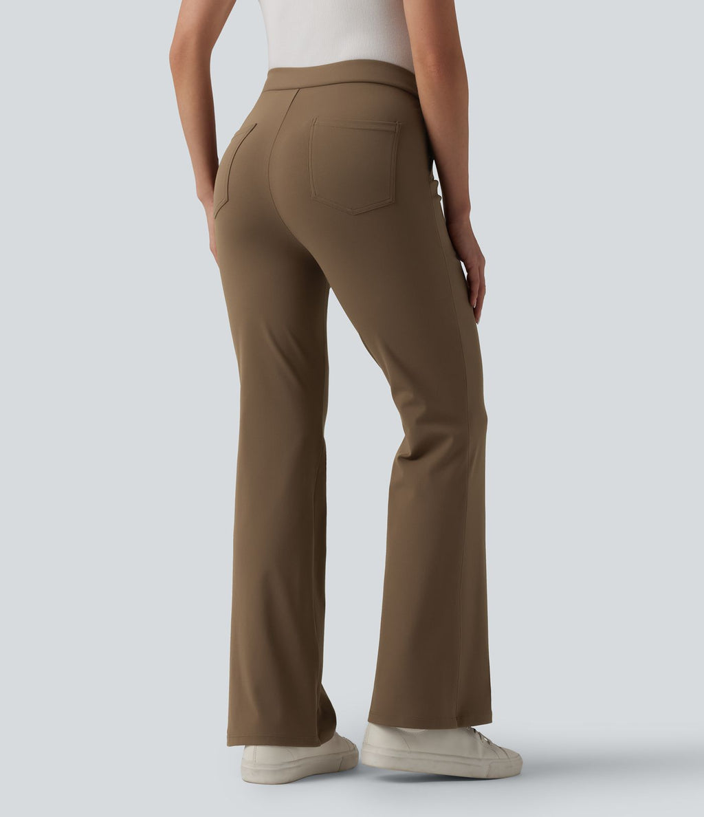 Pantalon tailleur évasé asymétrique Halara Flex™ DayStretch taille mi-haute avec poches