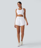 Short 12,5cm Running Fluide 2 en Taille Mi-Haut Cordon de Serrage Mesh Contrastant