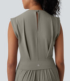 Softlyzero™ Quickdry col rond sans manches dos ajouré avec poche latérale combinaison de yoga - Édition Easy Peasy