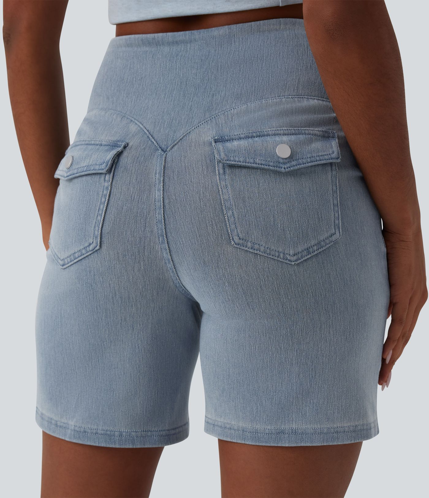 Short en jean Halara Flex™ casual gainant taille haute 17,5 cm avec poches