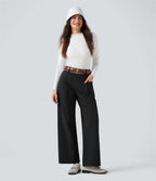 Pantalon tailleur droit thermique SoftlyZero™ Plush taille mi-haute avec poches