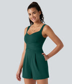 Combinaison décontractée à col en V avec soutien-gorge intégré et poches - Édition Easy Peasy