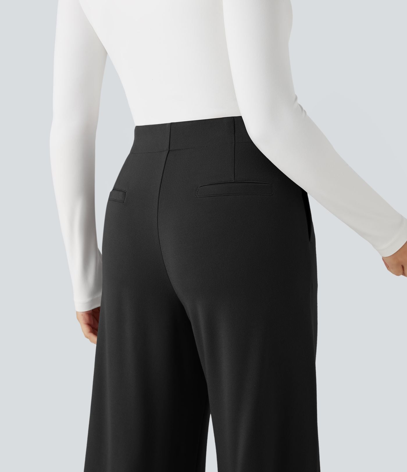 Pantalon tailleur jambes tonneau gainant taille haute avec culotte intégrée Halara Flex™ avec poches