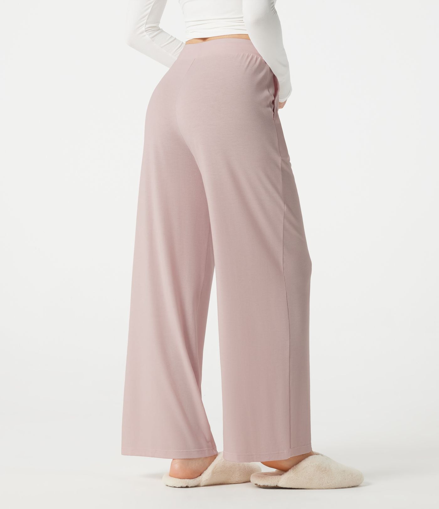 Pantalon de détente large taille mi-haute avec cordon de serrage et poches