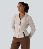 Chemise tailleur manches longues à rayures
