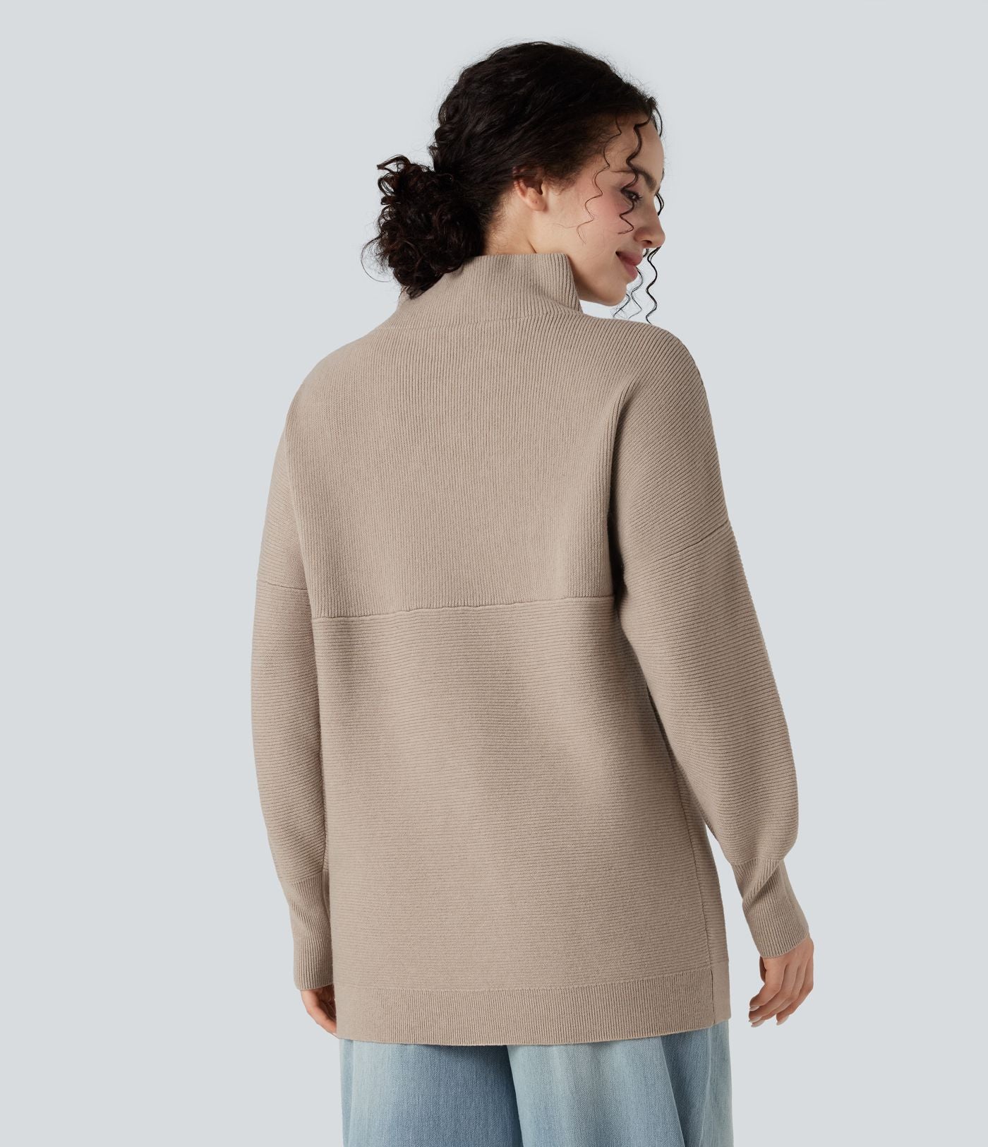 Pull casual col cheminée manches longues