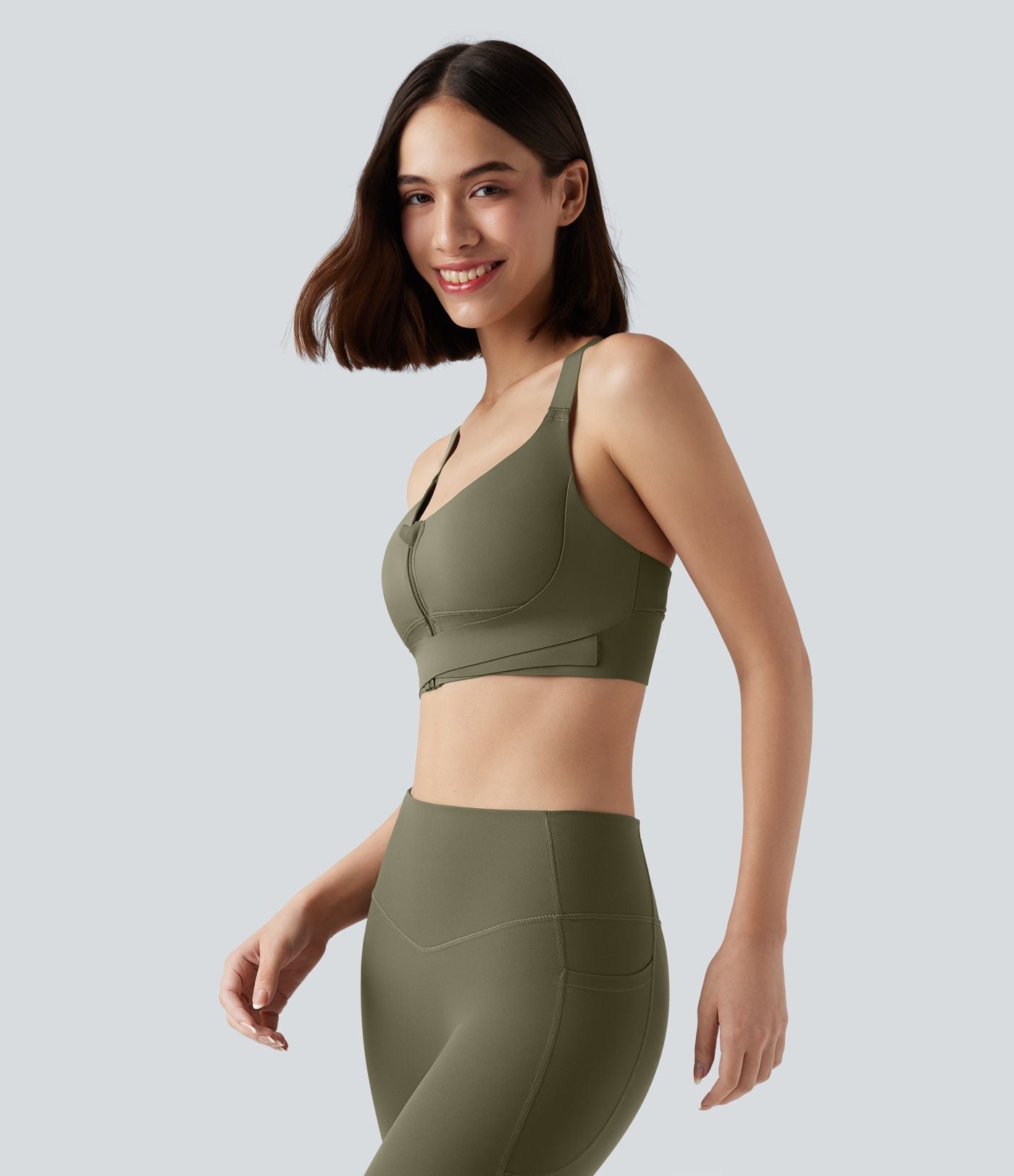 Brassière de sport course SpeedWave™ soutien intermédiaire push-up zip boucle réglable séchage rapide bonnets A-C