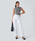 Pantalon tailleur légèrement évasé taille haute avec poches arrière Halara Flex™