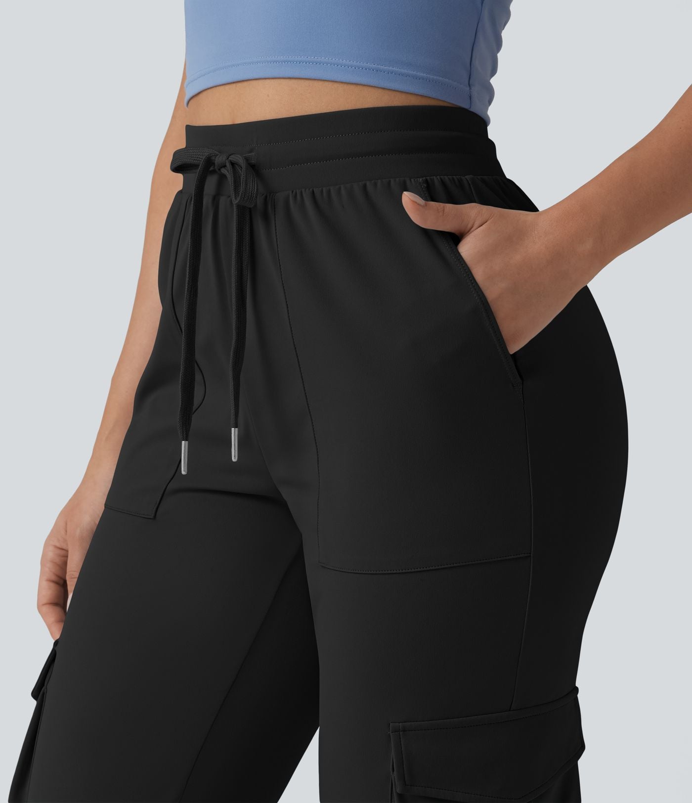 Pantalon cargo de sport SoftlyZero™ Airy taille mi-haute à cordon de serrage, effet frais, avec poches, protection solaire UPF50+