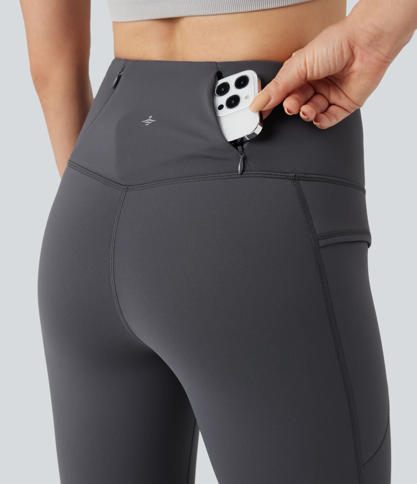 Legging 7/8 en molleton taille haute de randonnée avec poches
