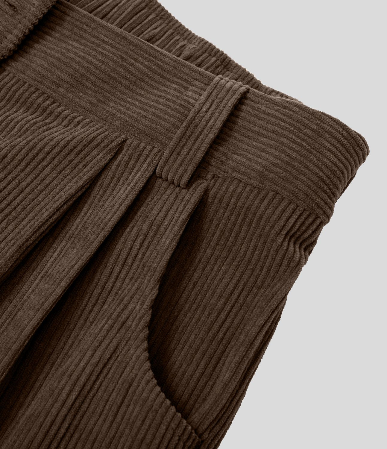 Pantalon en velours côtelé décontracté taille moyenne avec poches latérales