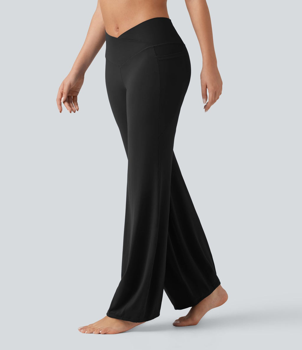SoftlyZero™ Jogging de danse croisé taille haute avec poches - UPF50+