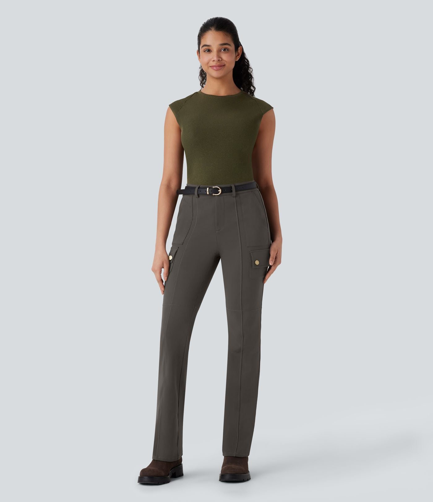 Pantalon cargo bootcut randonnée taille moyenne DayStretch avec poches