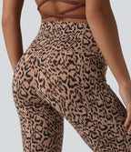 SoftlyZero™ Jogging ballon de danse taille haute imprimé léopard, avec poches – Protection UPF 40+