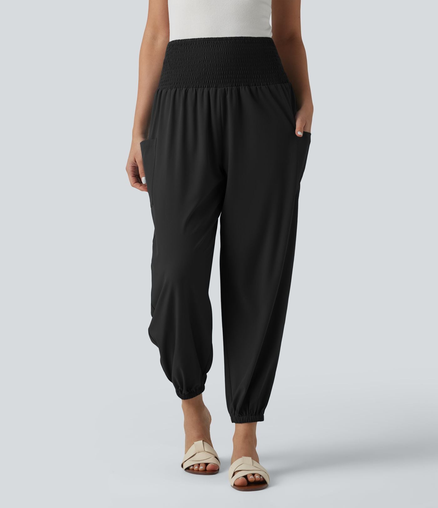 Jogging Breezeful™ taille ultra haute froncé, séchage rapide, avec poches