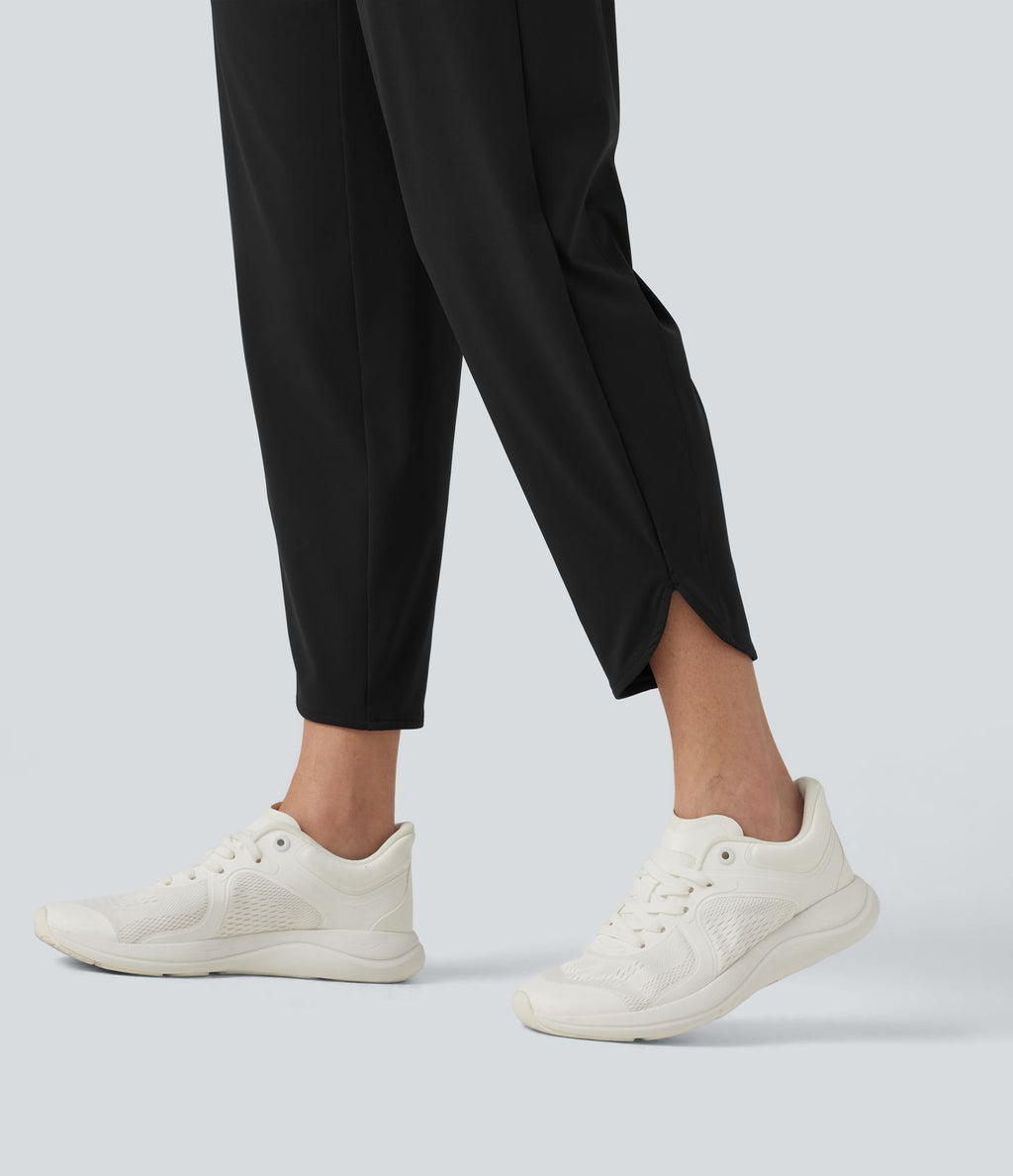 Pantalon de running court effet frais InstantCool taille haute à séchage rapide avec cordon intérieur, ourlet arrondi, poches et protection solaire UPF50+