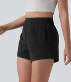 Short sweat décontracté 2 en 1 taille haute 10 cm avec poches