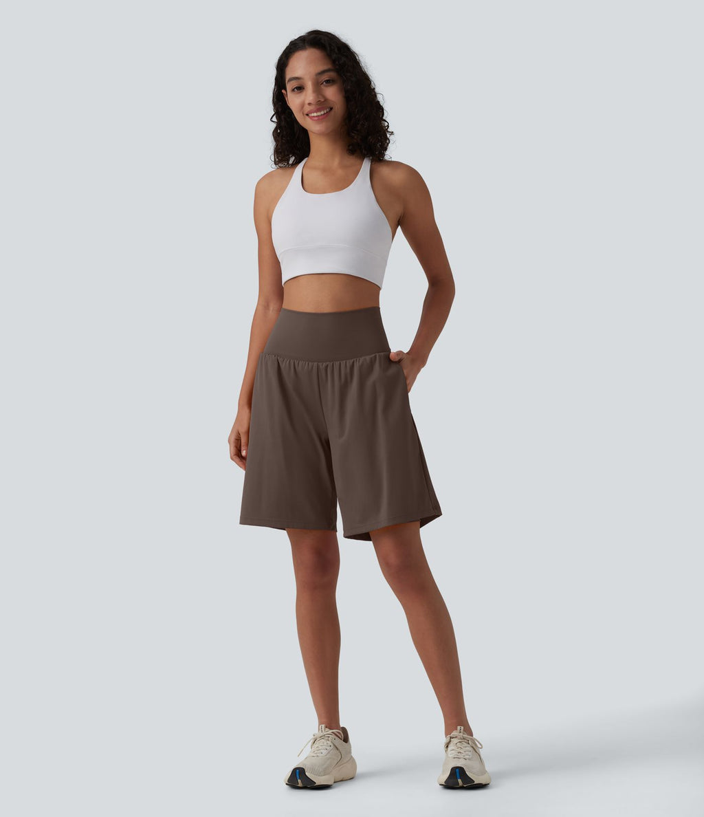 Short de yoga 2-en-1 SoftlyZero™ Airy taille très haute effet frais InstantCool 22,8 cm avec poches