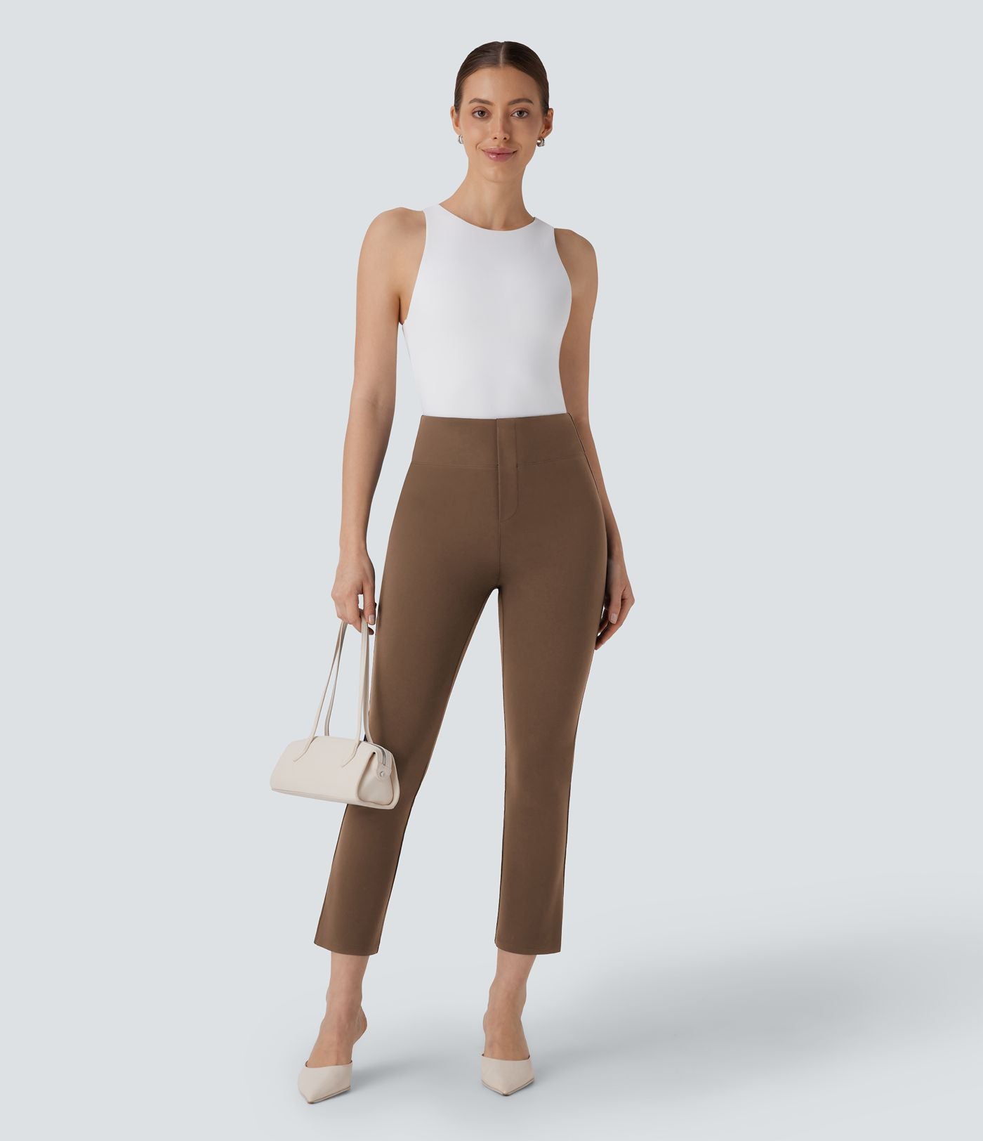 Pantalon de travail fuselé court taille haute Halara Flex™ avec poches