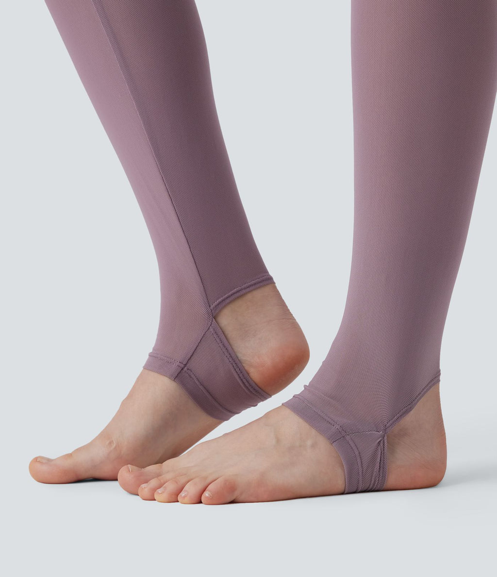 Legging à jupe étrier danse Breezeful™ 2-en-1 taille haute plissé résille contrastante séchage rapide avec poches