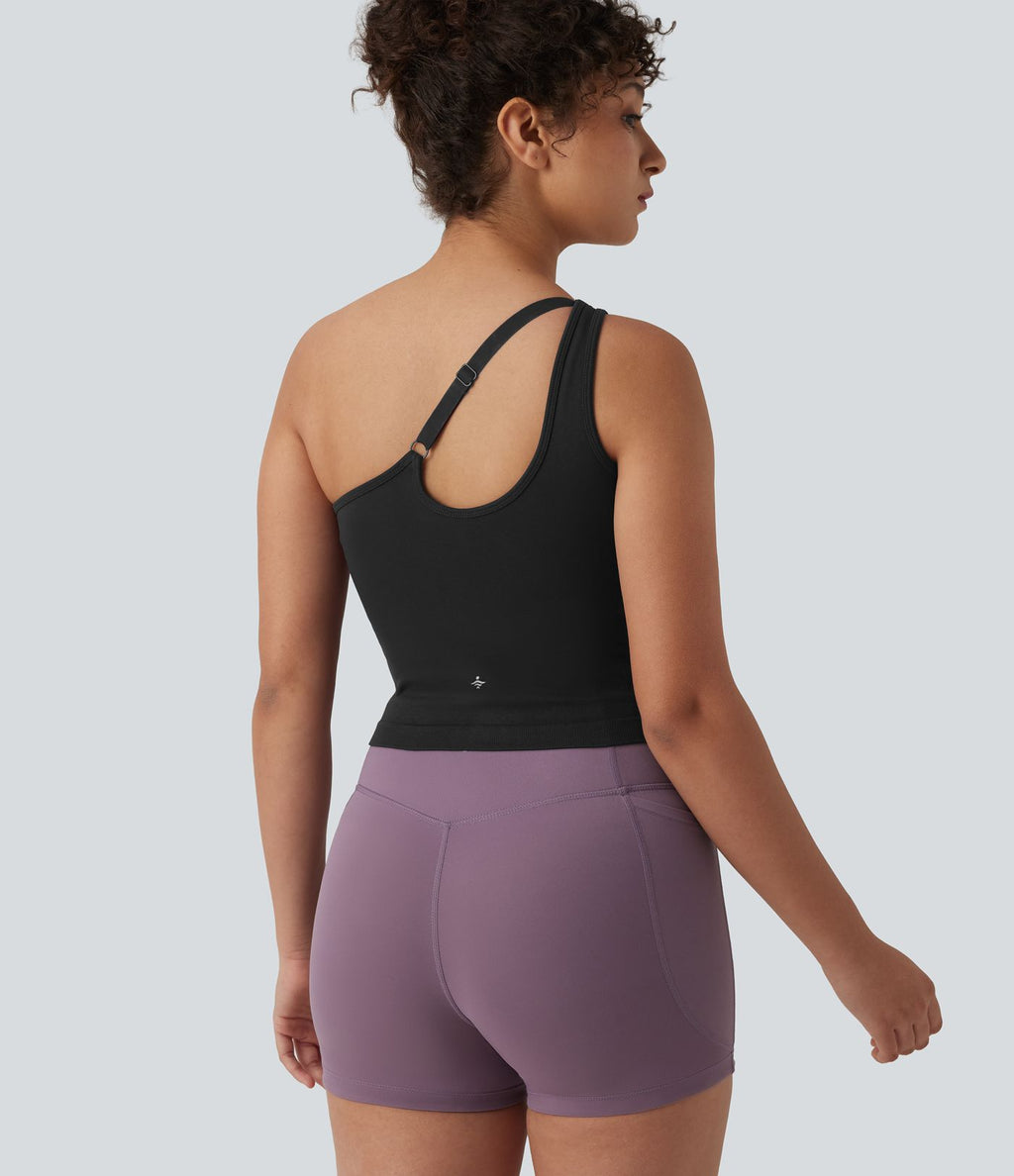 Débardeur yoga asymétrique OneForm Seamless Flow avec brassière intégrée