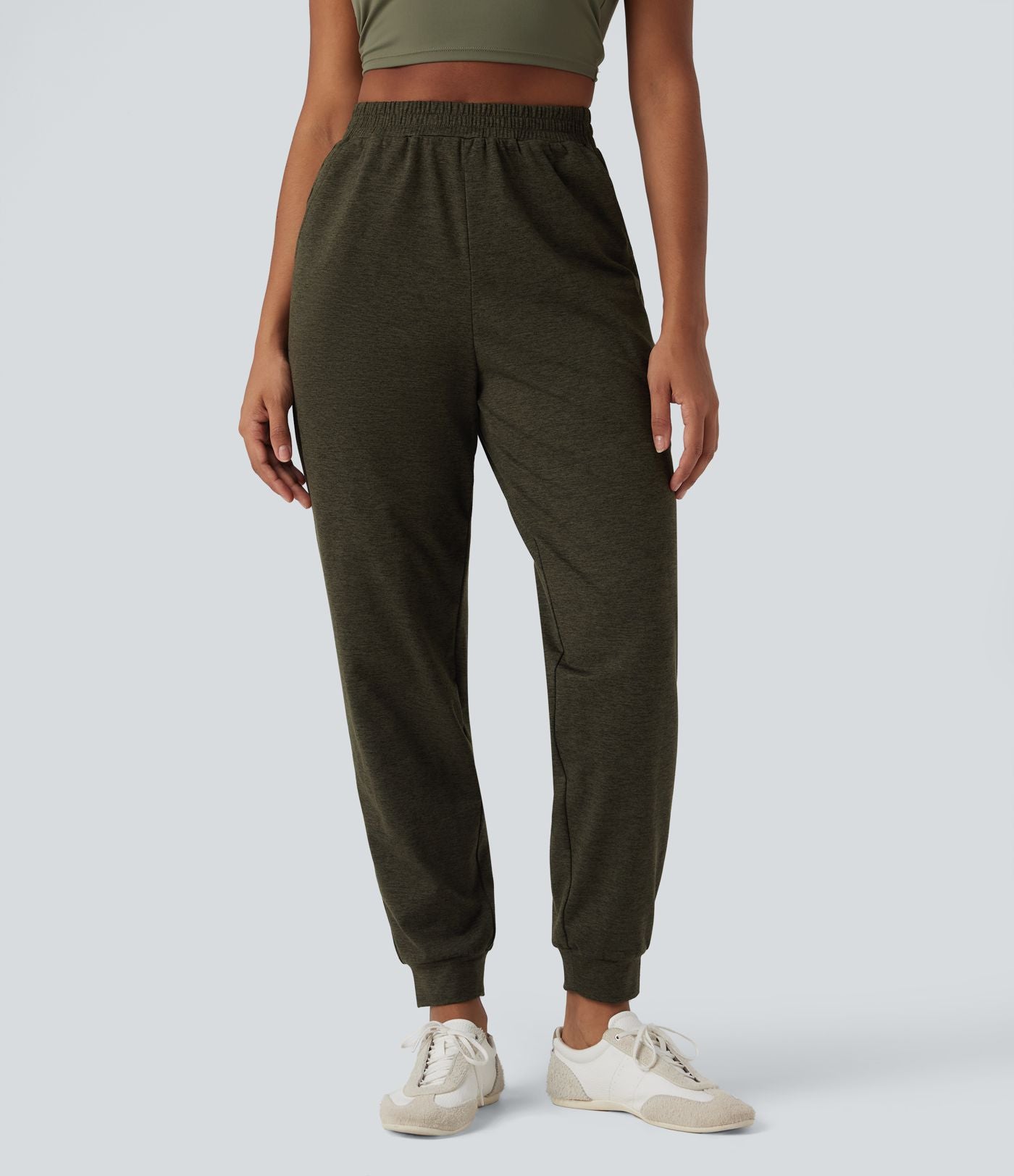 Jogging décontracté  thermique taille haute séchage rapide avec poches-UPF40+