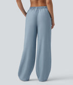 Jean large décontracté taille mi-haute en lyocell avec poches