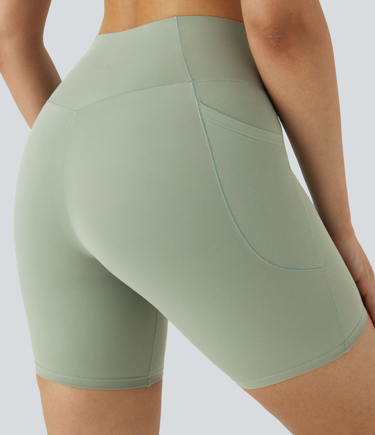 Softlyzero™ Short 17,5cm Yoga Taille Haute Crossover avec Poches Latérales