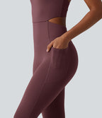 Combinaison bootcut d'entraînement gainante Halara UltraSculpt™ avec poches - Édition Easy Peasy