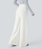 Halara Flex™ Jean large Palazzo et Taille Haute avec Poches Avant en Tricot Extensible Lavé