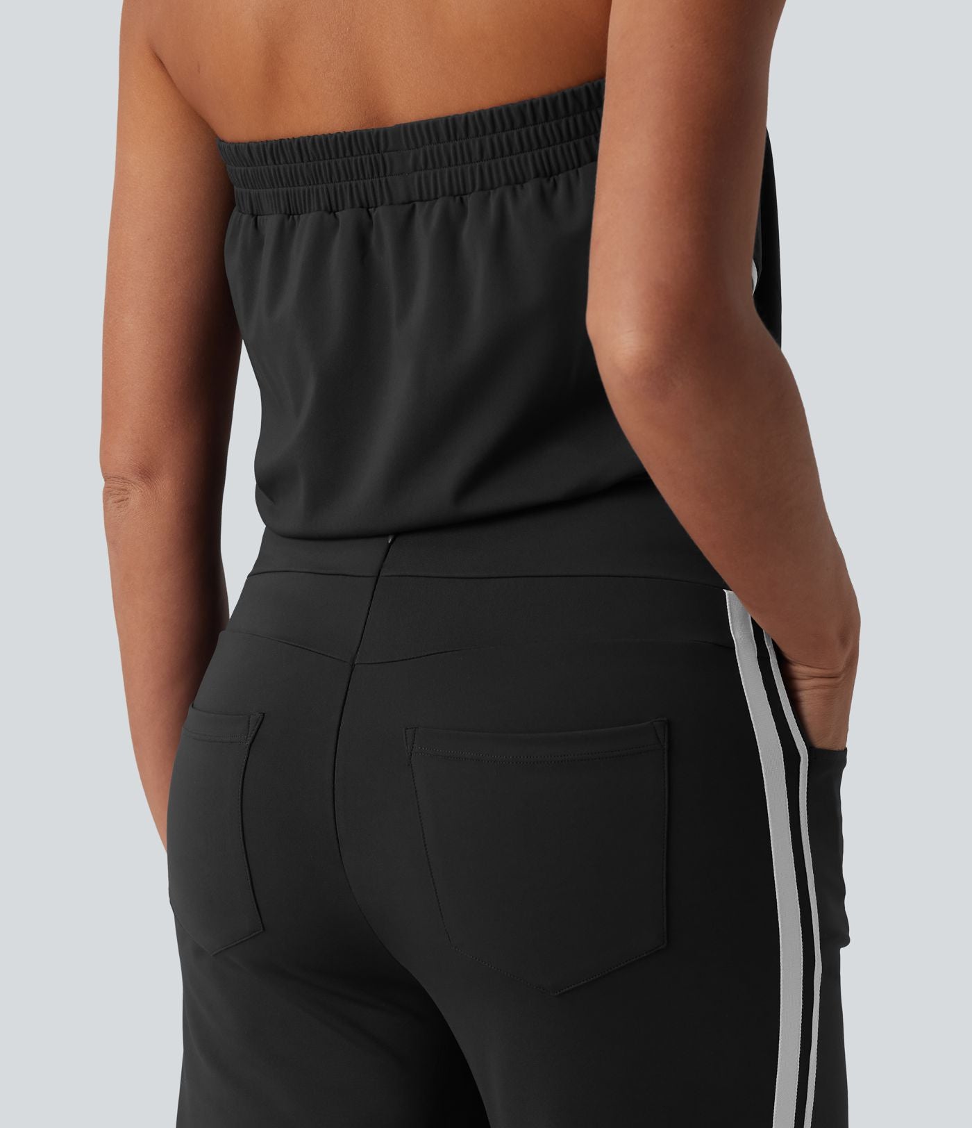 Combinaison casual bustier bandes latérales rayures à séchage rapide SoftlyZero™ QuickDry avec poches - Easy Peasy