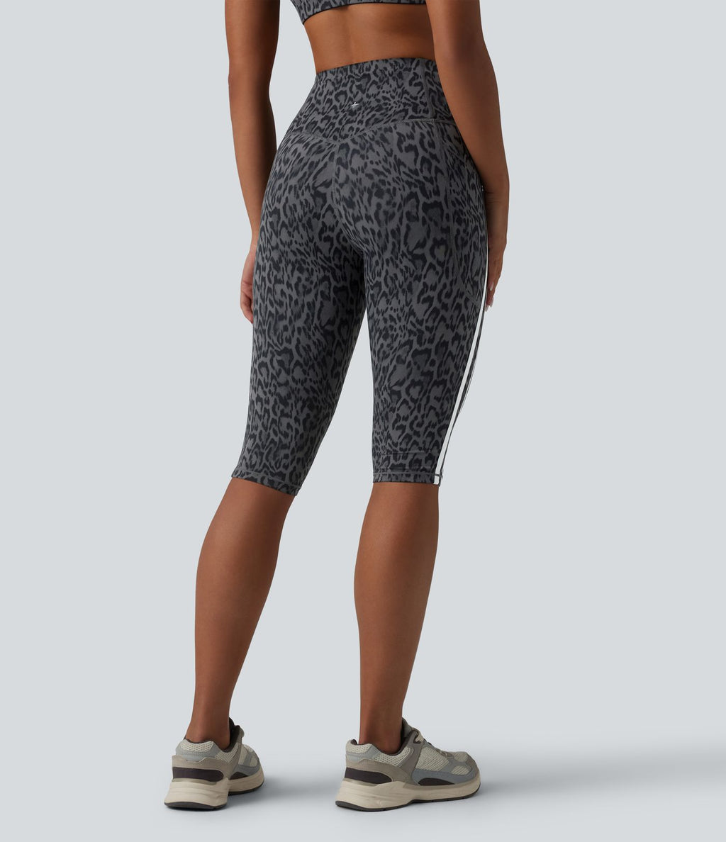 Halara UltraSculpt™ Legging corsaire de training gainant taille haute léopard color block avec poches