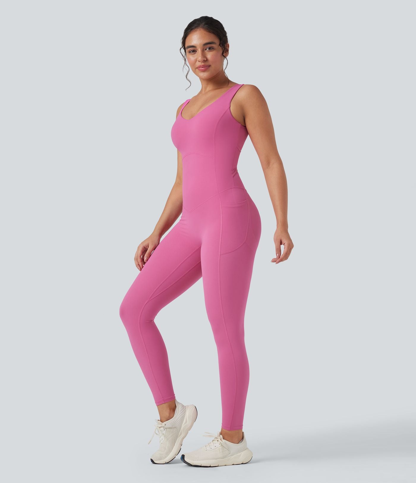 Combinaison de sport Halara UltraSculpt™ col V gainante push-up à poches