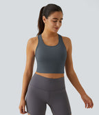 Softlyzero™ Plush Plus Débardeur Yoga Crop à Col U Plongeant Dos Nu Dos Nageur Découpé - UPF50+