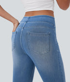 Leggings 7/8 décontractés en denim taille haute avec poches Halara Flex™