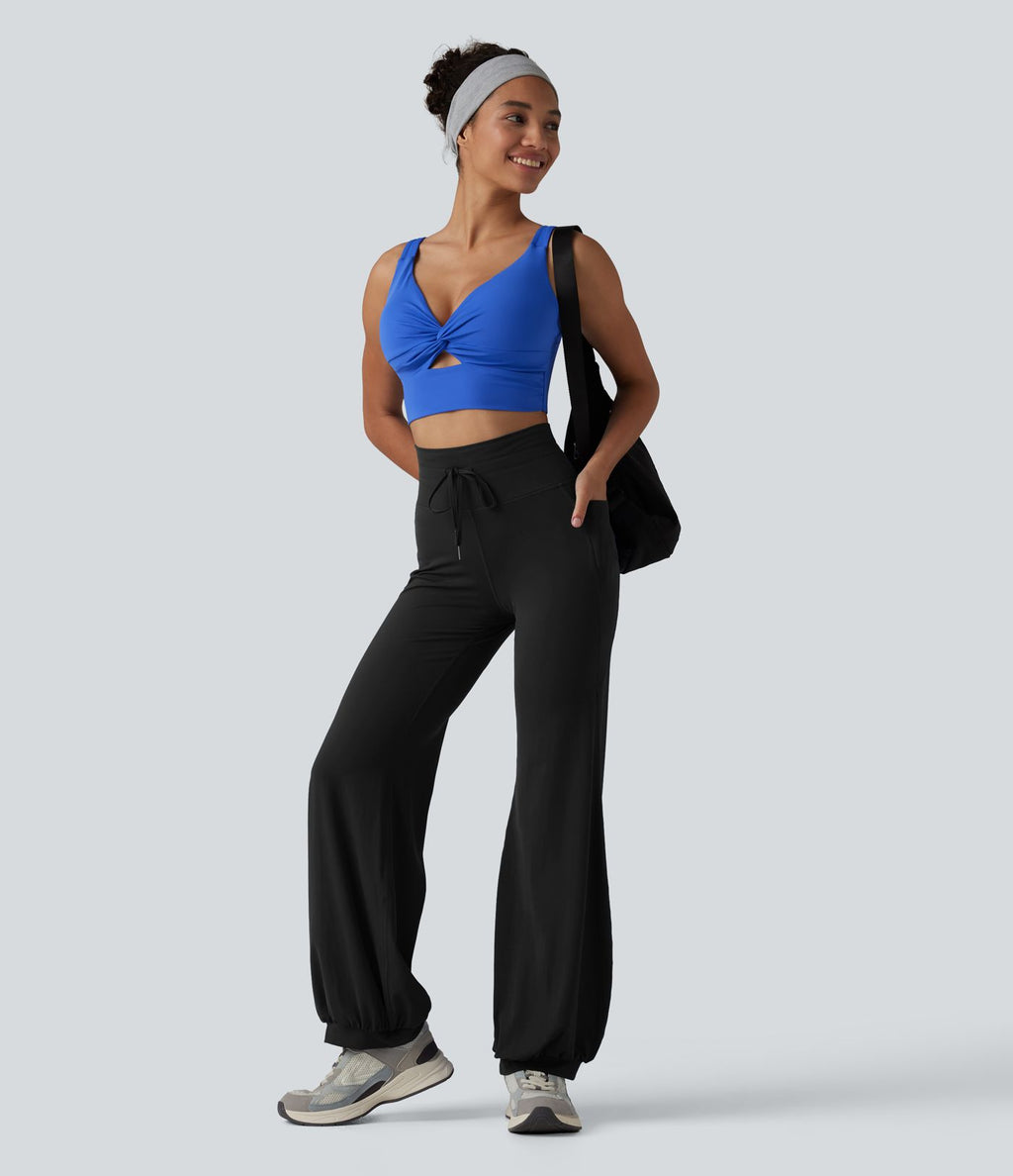 Pantalon de danse SoftlyZero™ taille haute à cordon de serrage et poches - Protection solaire UPF50+